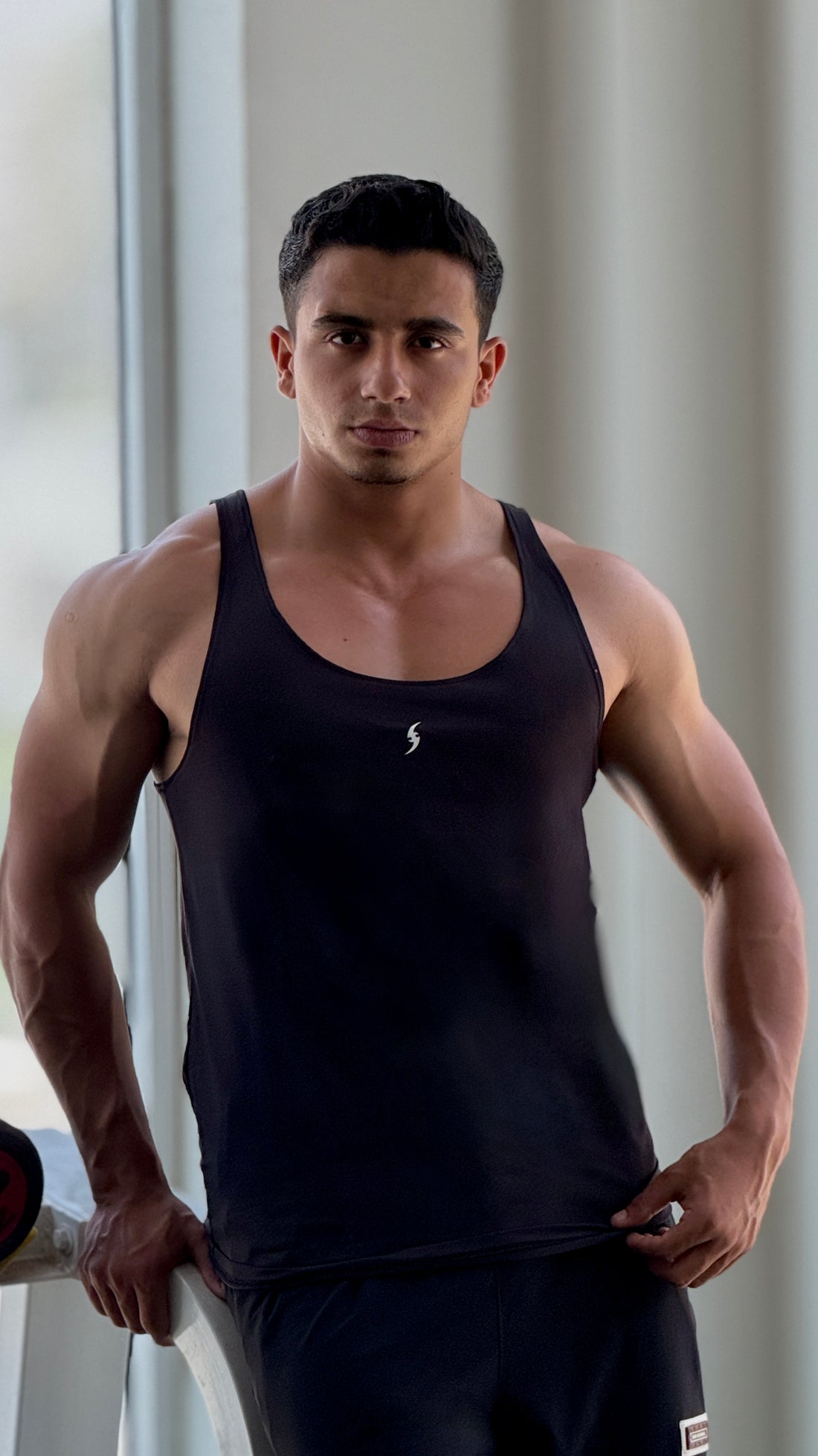 Black Compression Sleeveless Shirt for workout 🏋️