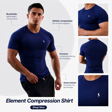 Compression T-Shirt | Navy Blue Athletic Wear