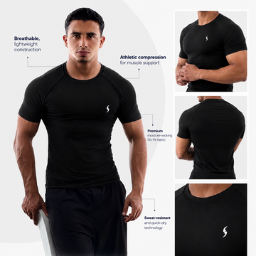 Compression T-Shirt | Black Athletic Wear