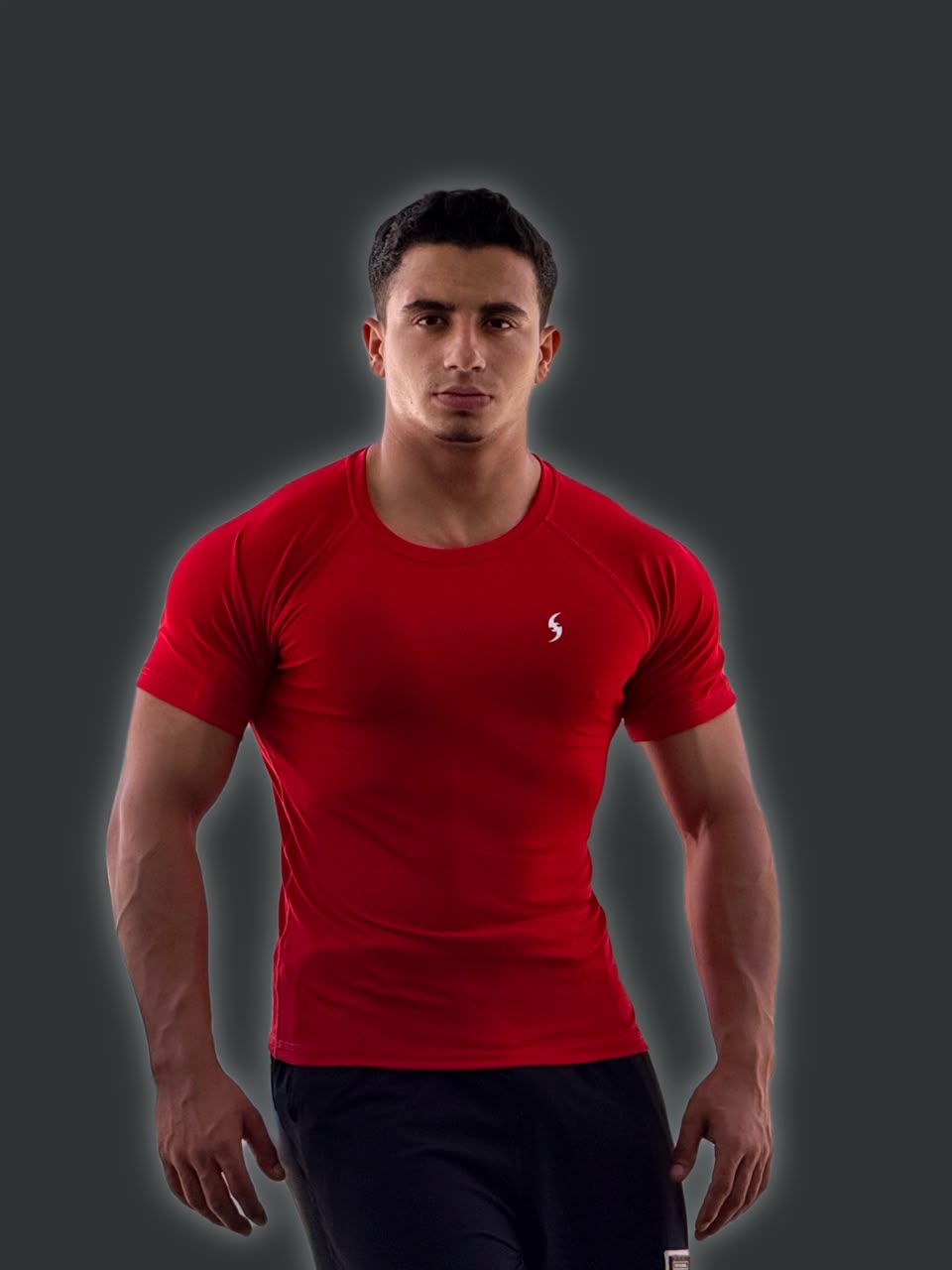 Men's Pro-Fit Gym Compression T-Shirt | Solid Red Athletic Wear